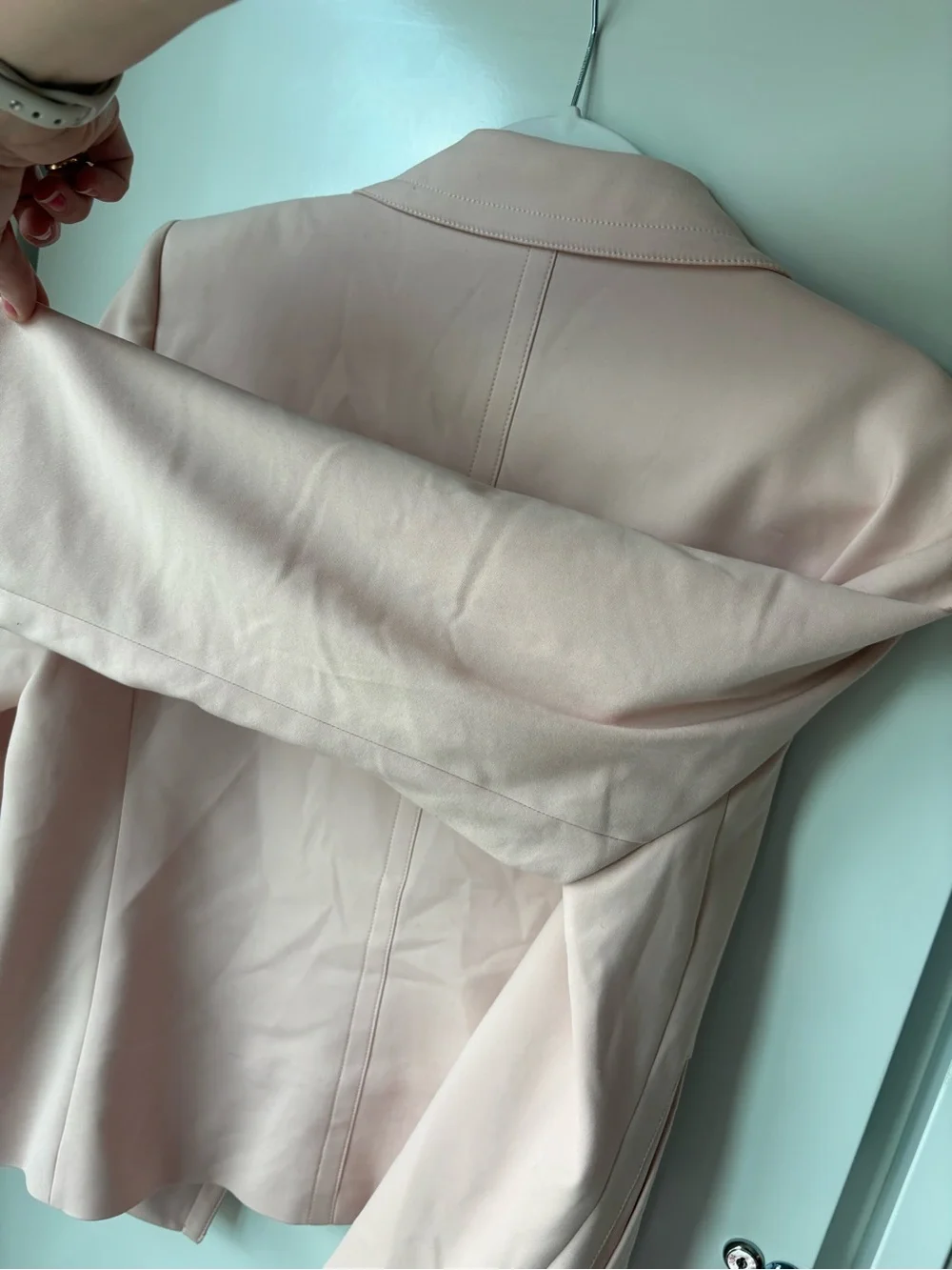 Tommy Hilfiger Blush Pink Double-Breasted Blazer Jacket - Picture 13 of 16